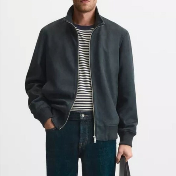 Zara faux suede jacket men's XL comfortable fall winter warm basic - Picture 1 of 9